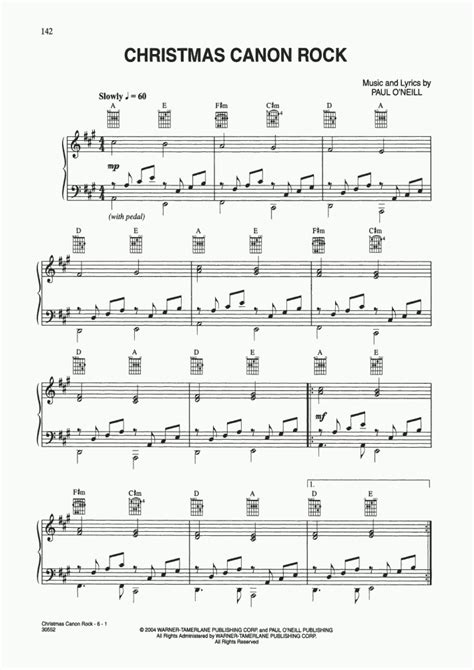 Christmas Canon Rock Piano Sheet Music | OnlinePianist