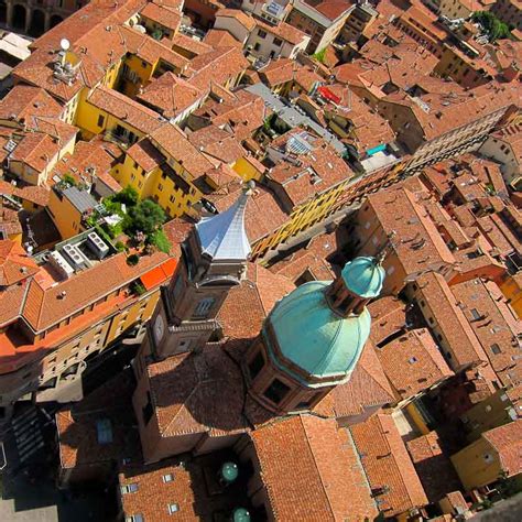 Climbing one of the two leaning towers of Bologna