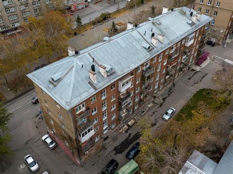 Premium Photo | Aerial view of one entrance to old residential house ...