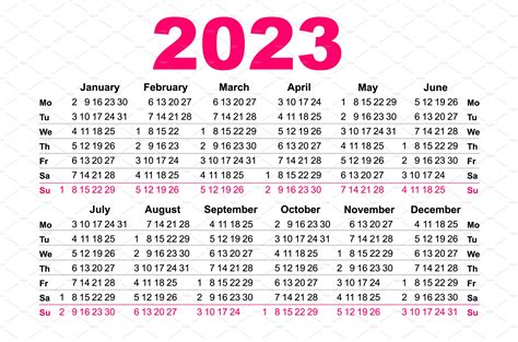 2023 Strip Calendar Printable - Printable Calendar 2023