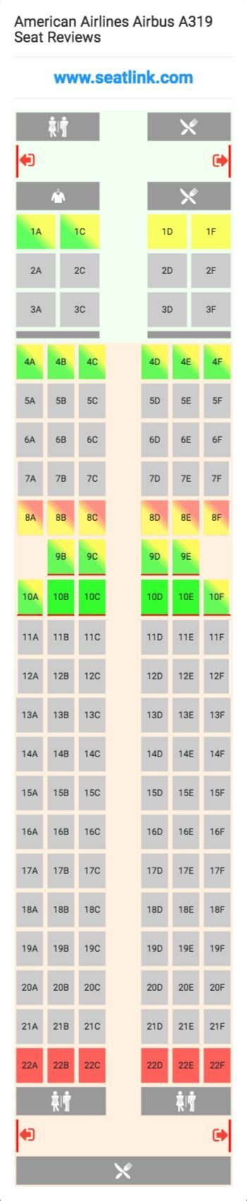 American Airlines Airbus A319 (319) Seat Map Airbus, Boeing, United ...