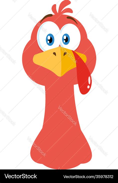 Thanksgiving turkey head cartoon character Vector Image