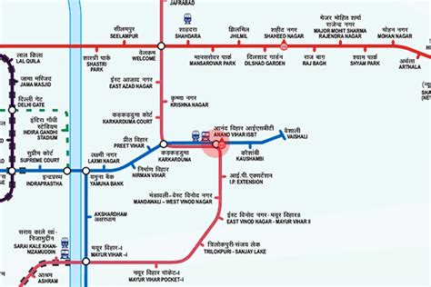 Anand Vihar station map - Delhi Metro