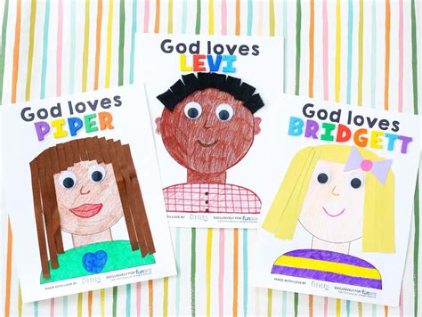 God Loves Me Self Portrait Craft | Children's church crafts, Preschool ...