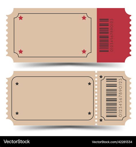 Set blank ticket template Royalty Free Vector Image