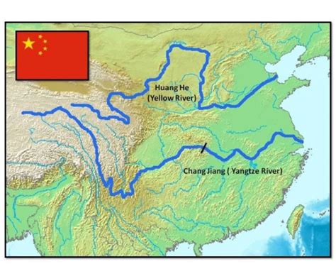 Huang Ho River On World Map