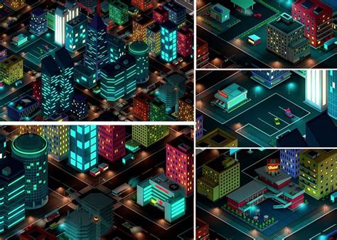 Ultimate Low Poly City Night Pack 1 | Low poly, Geometric logo, Cinema ...