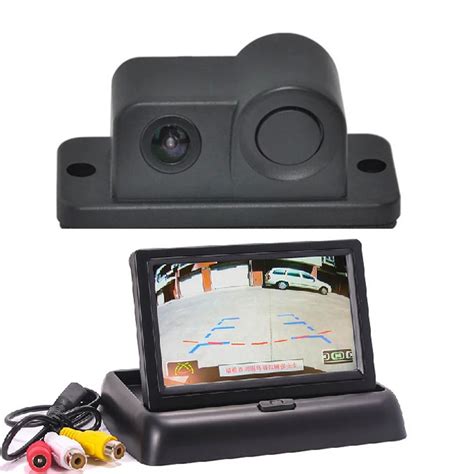 Car Reverse Parking Camera With Radar Sensor&4.3" Foldable LCD Rear ...