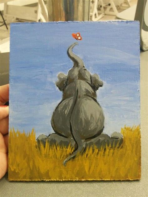 Acrylic painting of an elephant. | Canvas art painting, Elephant ...