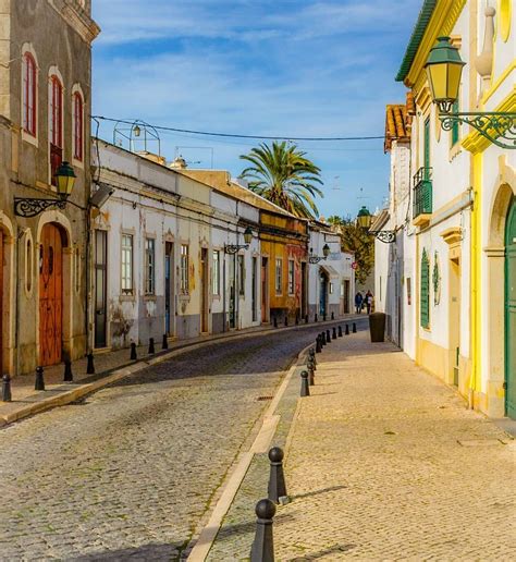 Discovering the streets of the old town of Faro, Algarve, Portugal. # ...