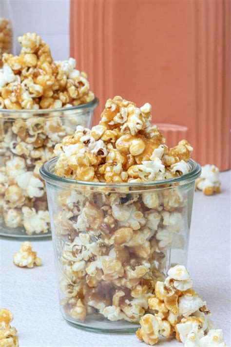 Easy Microwave Caramel Corn | Baked Bree