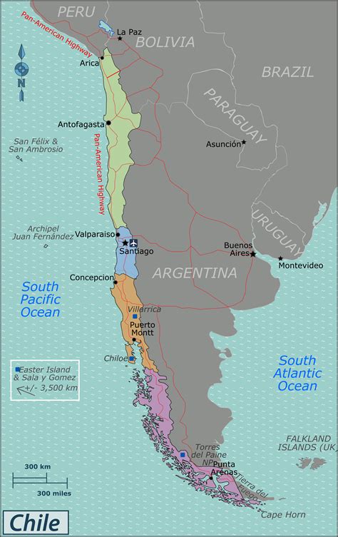 Full political map of Chile. Chile full political map | Vidiani.com ...