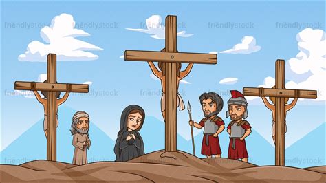 Jesus Christ Crucifixion Cartoon Vector Clipart - FriendlyStock