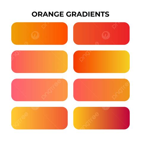 Set Of Orange Gradient Color Palette Vector, Orange Gradient Background ...