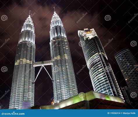 Petronas Towers at night stock photo. Image of landmark - 19556314