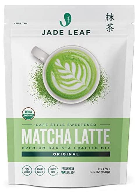 Jade Leaf Organic Matcha Latte Mix - Cafe Style Sweetened Blend - Sweet ...