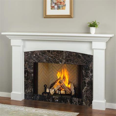 Mantels Direct 78.125-in W x 51-in H White Poplar Traditional Fireplace ...