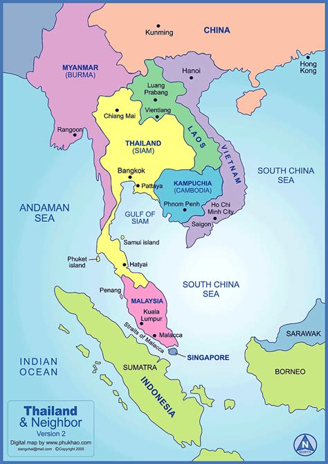 Thailand Map and Thailand Satellite Images