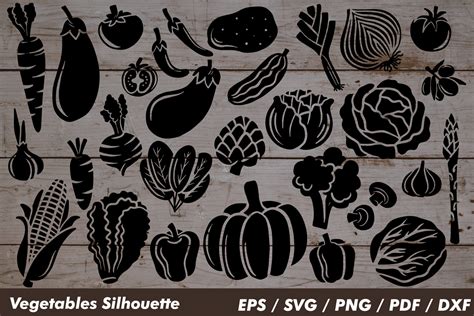 Vegetables Silhouette Graphic by Monogram Lovers · Creative Fabrica