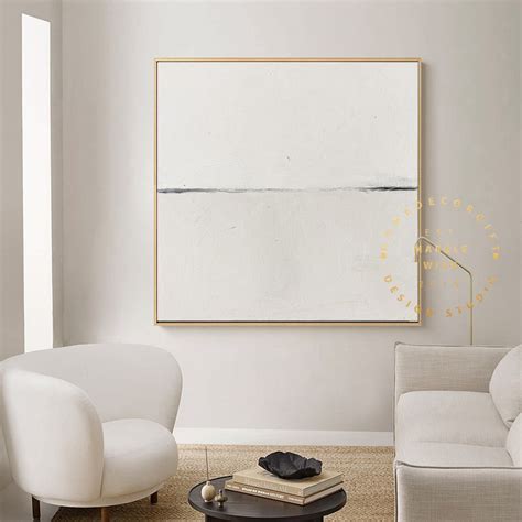 Large Neutral Beige Abstract Painting, Scandinavian Wall ...