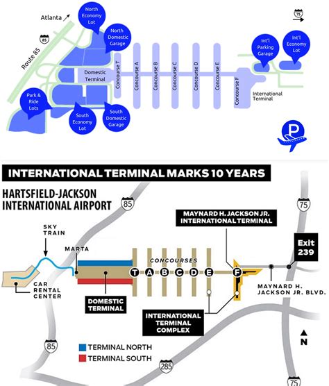 Terminals in Atlanta Airport (ATL) | Hartsfield Jackson map