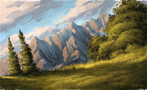 Concept Art and Photoshop Brushes - Digital OIL Landscape Painting ...