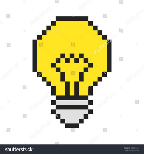 Vector Pixel Art Lightbulb Idea Games Stock Vector (Royalty Free ...