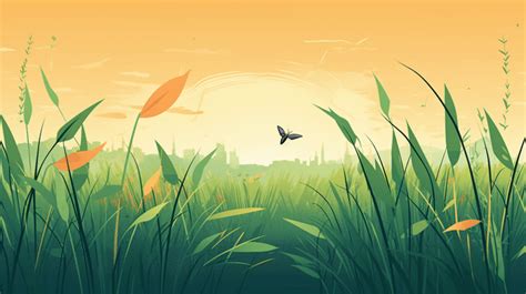 Green Grass Illustration Cartoon Background Backgrounds | PSD Free ...