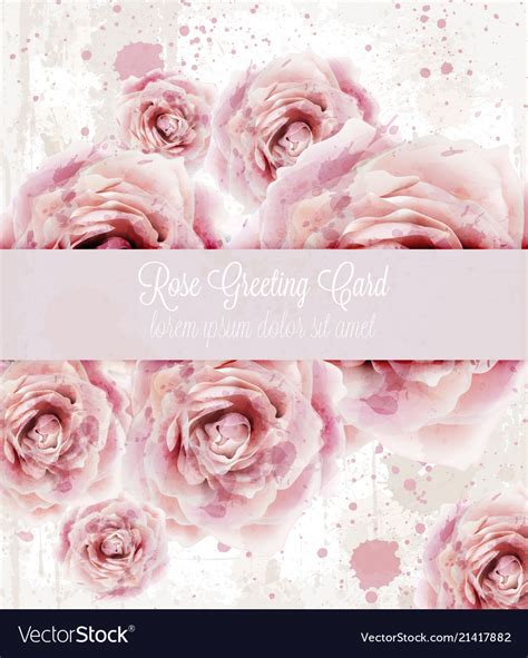 Watercolor pink roses background beautiful Vector Image