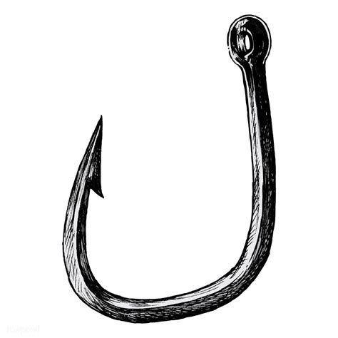 Hand drawn fish hook isolated | premium image by rawpixel.com | Drawn ...