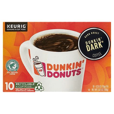 Dunkin' Donuts Dunkin' Dark Roast Coffee K-Cup Pods, 0.35 oz, 10 count ...