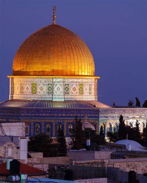 Mesquita Do Al-Aqsa Na Noite, Jerusalém, Israel Imagem de Stock ...