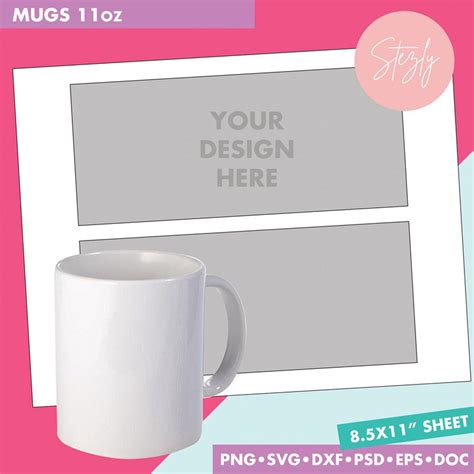 Printable 11 Oz Mug Sublimation Template Size