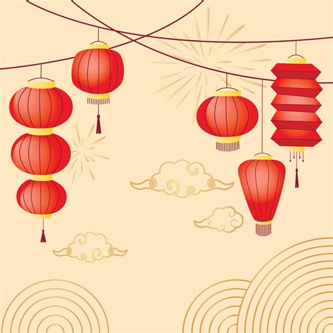 Red Chinese lanterns isolated on white background. Traditional chinese ...