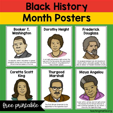 Black History Month Posters - Free Printable - Teaching Mama