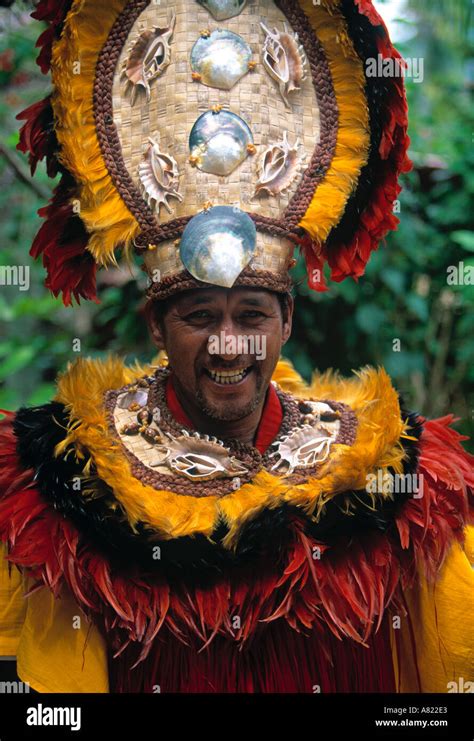 Chief, Tiki Polynesian Village, Moorea, French Polynesia Stock Photo ...