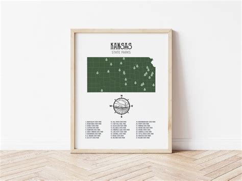 Kansas State Parks Map | Etsy