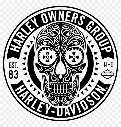 Harley Davidson Owners Group Skull Logo Vector Patch - Skull Harley ...