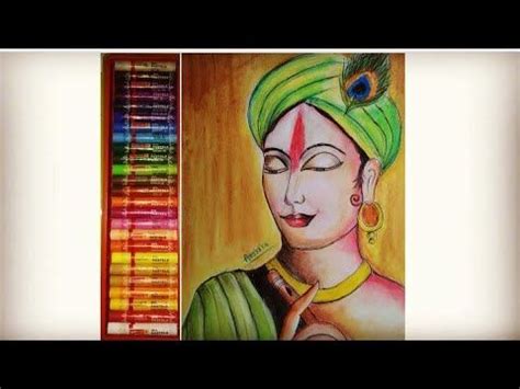 Krishna drawing with oil pastel,Drawing Krishna,easy Krishna drawing