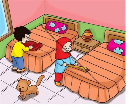 Gambar Anak Merapikan Tempat Tidur - 54+ Koleksi Gambar