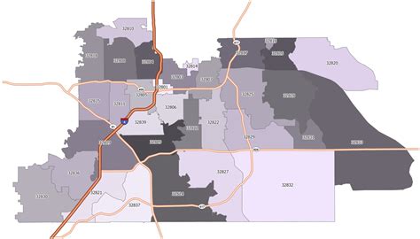 Orlando Zip Code Map - GIS Geography