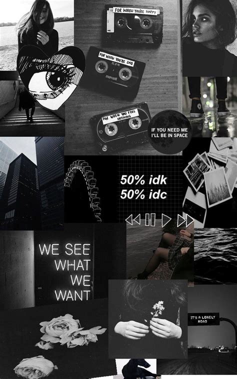 Black And Grey Aesthetic Collage Wallpapers - Wallpaper Cave