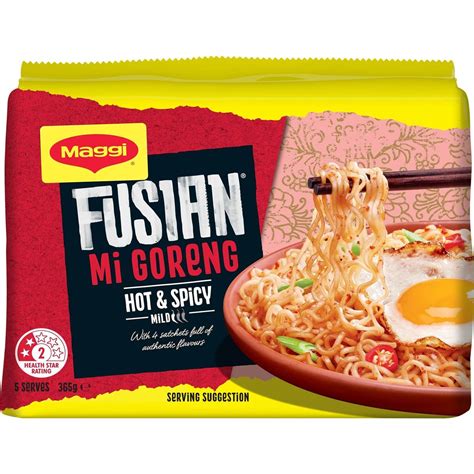 Maggi Fusian Mi Goreng Hot & Spicy Flavour Instant Noodles 5 Pack ...