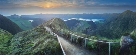 Mountain Landscape Ponta Delgada Island, Azores, Portugal Stock Photo ...