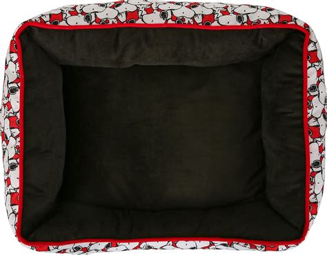 Peanuts Snoopy Cuddler Dog Bed in Black | Elevated Dog Bed With Raised ...