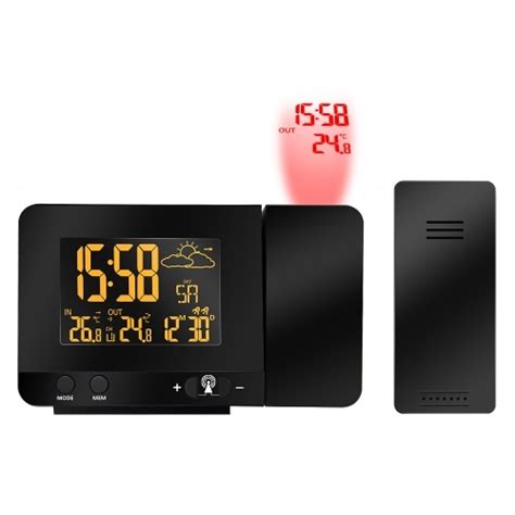 Multifunctional Digital LCD Radio-Controlled Projection Alarm Clock ...