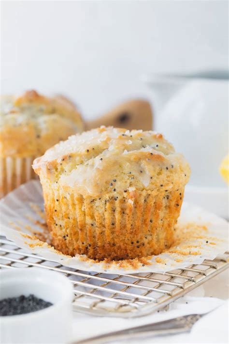 Glazed Lemon Poppy Seed Muffins Recipe - Oh Sweet Basil