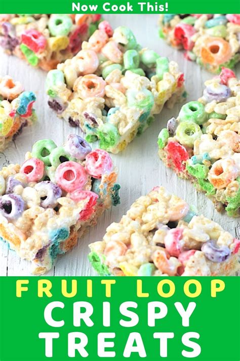 These Fruit Loop Crispy Treats are cereal bars made with Froot Loops ...