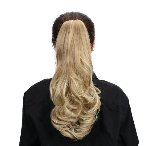 18" Synthetic Hair Pieces Ponytail Wigs Claw Clip In Ponytail ...