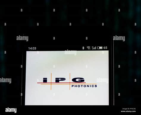 IPG Photonics company logo seen displayed on smart phone. IPG Photonics ...